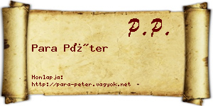 Para Péter névjegykártya