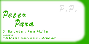 peter para business card